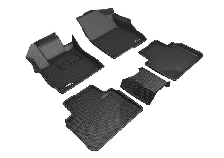 L1HD09801509 KAGU Floor Mat Set Fits Select Honda Accord, 5-Piece, Front Row/2nd Row w/Center Piece [Black]