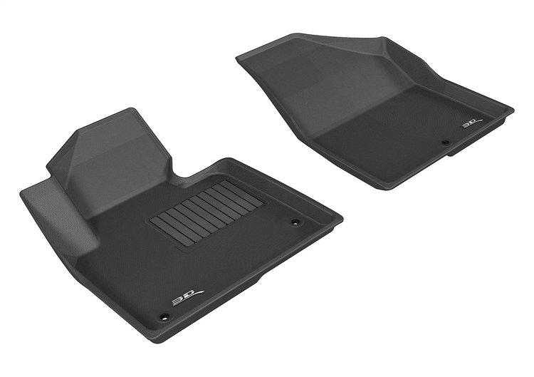 L1HY01711509 KAGU Floor Mat Set Fits Select Hyundai Santa Fe XL/Santa Fe/Santa Fe Sport, 2-Piece, Front [Black]
