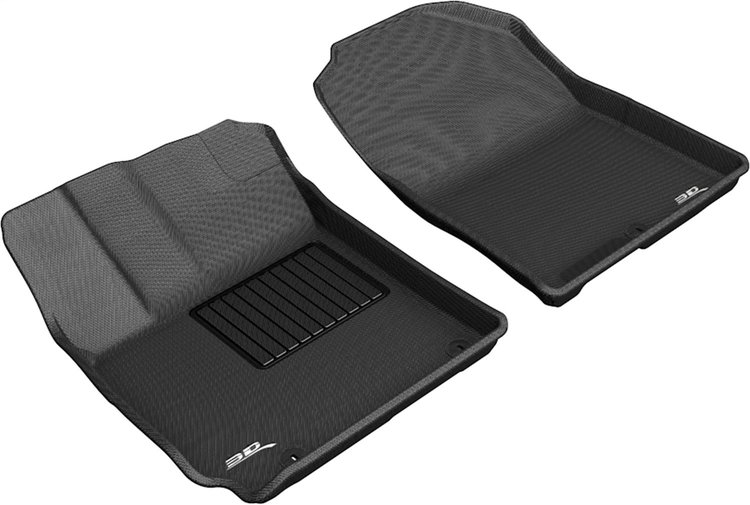 L1HY09211509 KAGU Floor Mat Set for 2018 Hyundai Kona; 2019-2021 Hyundai Kona; 2022-2023 Hyundai Kona, 2-Piece, Front [Black]