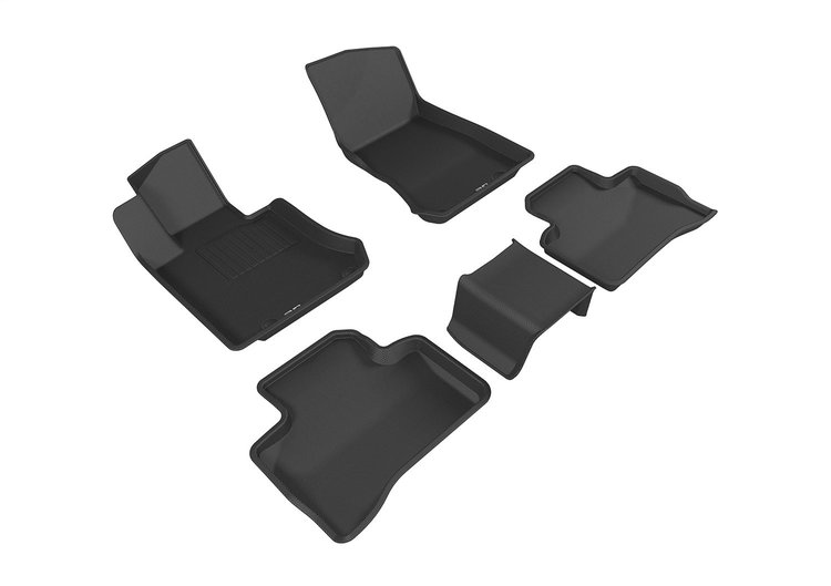 L1MB07901509 KAGU Floor Mat Set Fits Select Mercedes-Benz GLC300/GLC43 AMG/GLC63 AMG, 5-Piece, Front Row/2nd Row [Black]