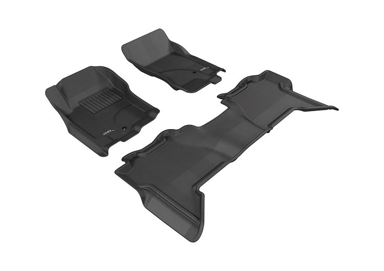 L1NS06501509 KAGU Floor Mat Set for 2005-2012 Nissan Pathfinder, 3-Piece, Front Row/2nd Row [Black]
