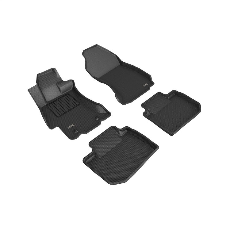L1SB00801509 KAGU Floor Mat Set Fits Select Subaru XV Crosstrek/WRX/WRX STI/Crosstrek/Impreza, 4-Piece, Front & Rear [Black]