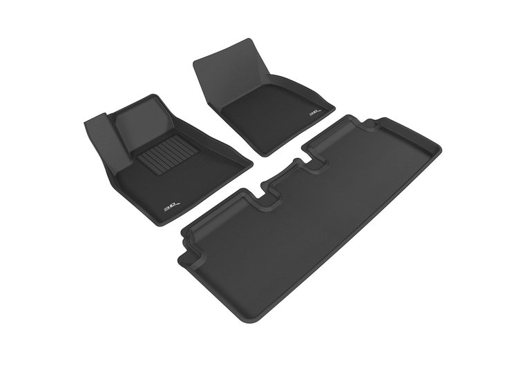 L1TL00001509 KAGU Floor Mat Set for 2012-2014 Tesla S, 3-Piece, Front Row/2nd Row [Black]