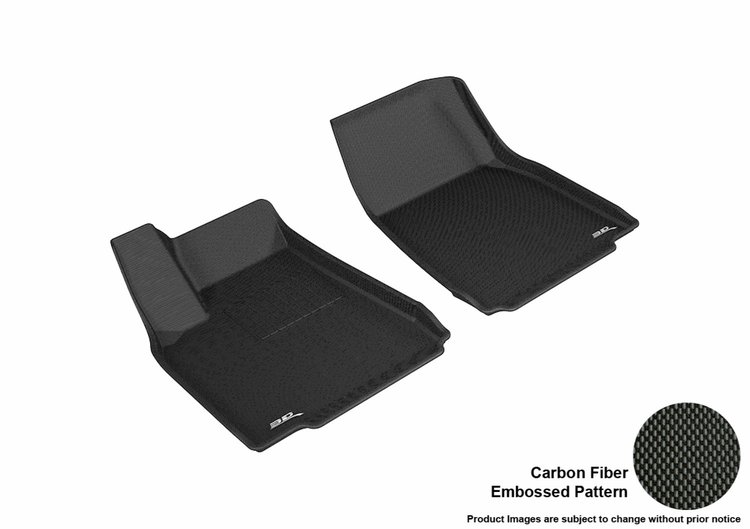 L1TL00111509 KAGU Floor Mat Set for 2016-2020 Tesla X; 2021 Tesla X, 2-Piece, Front [Black]