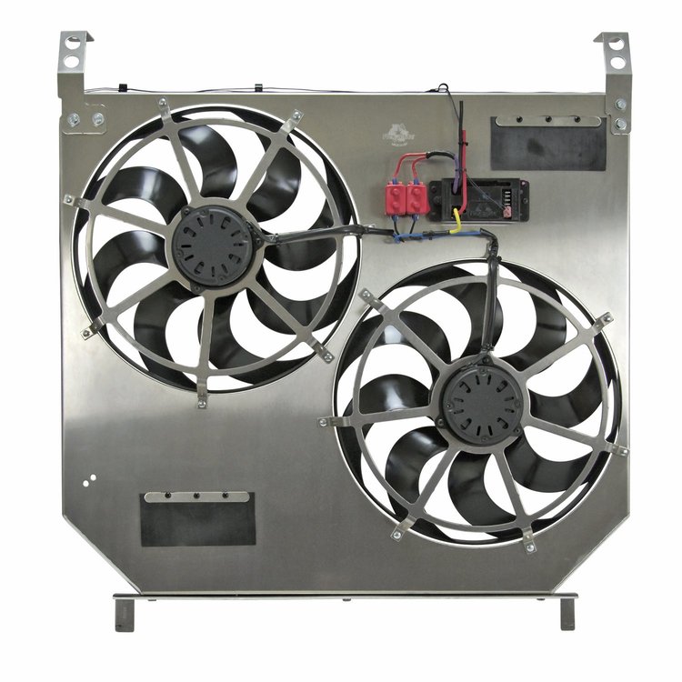Direct-Fit Dual 15" Electric Fans 2003-07 Ford Super Duty 6.0L Diesel