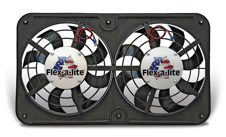 S-Blade Low Profile Universal Dual Electric Fan Puller Design with Adjustable Thermostat and AC Relay