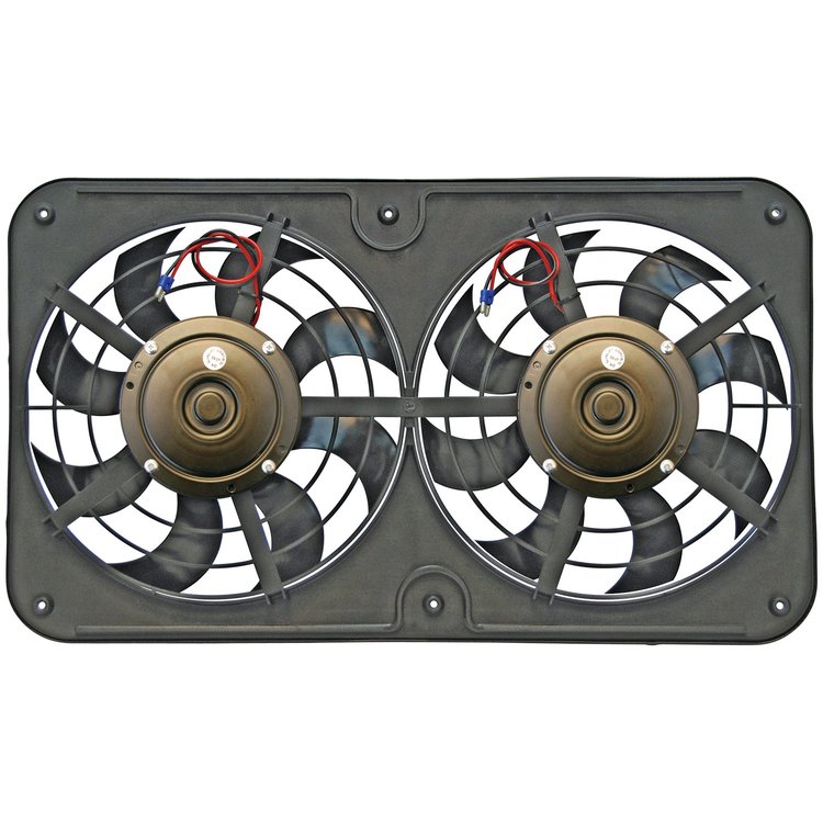 S-Blade Low Profile Universal Dual Electric Fan Pusher Design with VSC Adjustable Thermostat