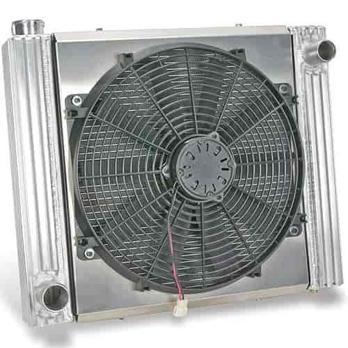 Universal Aluminum Radiator & Electric Fan Radiator: 22-1/2" W x 18-1/2" H (Overall 7" D)