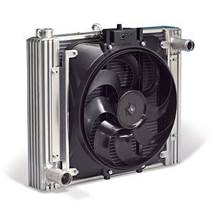 Universal Aluminum Radiator & Electric Fan Radiator: 22-1/2" W x 18-7/8" H (Overall 7" D)
