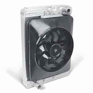 Universal Aluminum Radiator & Electric Fan Radiator: 18-1/2" W x 27-3/4" H (Overall 7" D)