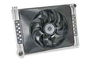 Universal Aluminum Radiator & Electric Fan Radiator: 27-1/2" W x 18-5/8" H (Overall 5-7/8"D)