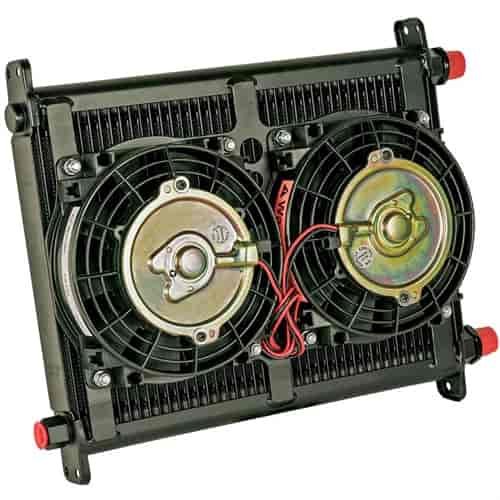 Remote Mount Stacked Plate Engine Oil Cooler with Fan