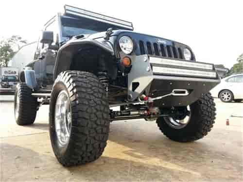 Bumpers / Jeep Gear; RSP Winch Front Bumper; Textured Black; Direct fit LED; 2 38 Rigid E-Series LED