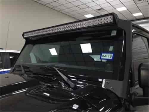 L.M.S. Light Mounting Solution / Jeep Gear ; Windshield Mount; Textured Black; Steel One Piece Direc