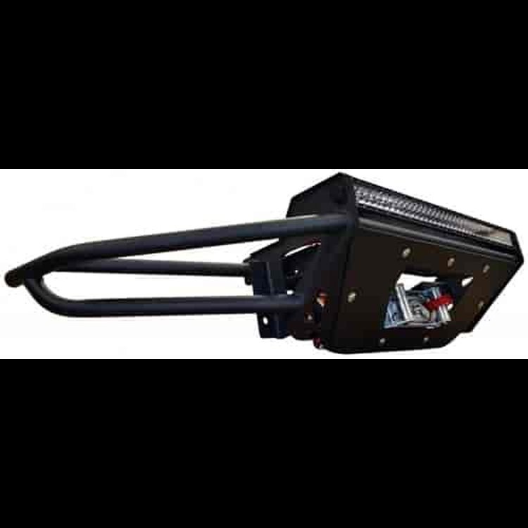 Bumpers; RSP Winch Front Bumper; Gloss Black; Direct fit LED; 2 38 Rigid E-Series LED Light Bar w/ A