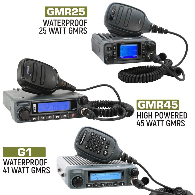 JKU-GMR45 Two-Way GMRS Mobile Radio Kit, Jeep Wrangler JK & JKU, 25 Watt, Waterproof