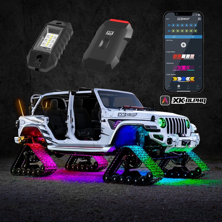 AP-ROCK-STA RGBW Addressable LED Rock Light Kits, XKalpha App Control, Universal Fit