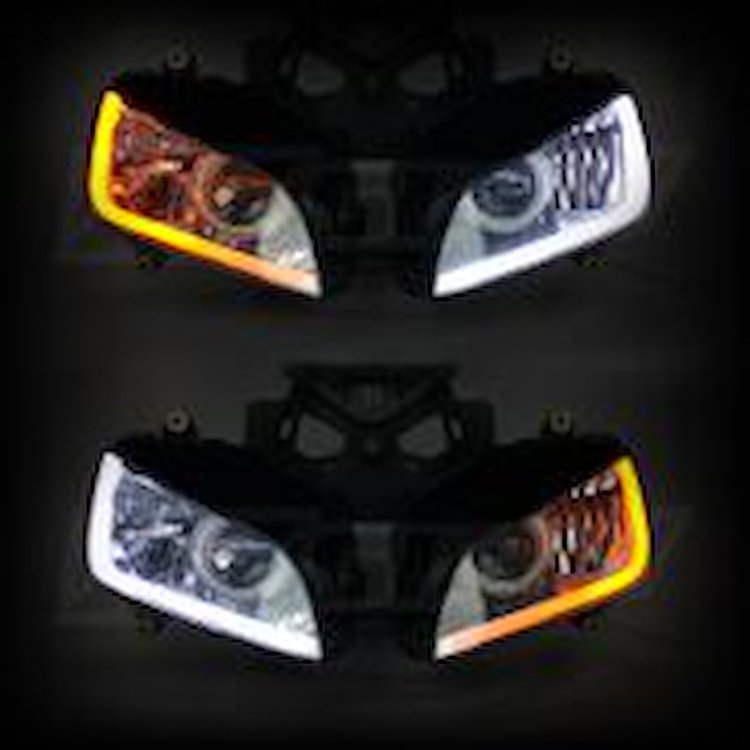 XK043001-24 24 in. Sequential Switchback LED Strip Kit, DRL Turnsignal for Headlights, 2-Piece, Universal Fit