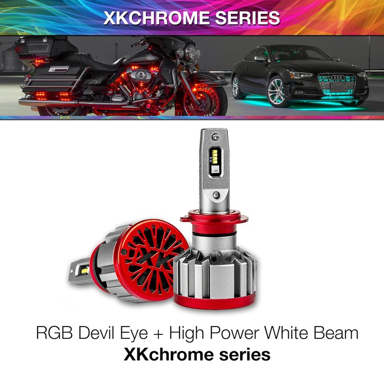 XK045004-H16-NC H16 RGB 2-in-1 Add-on LED Bulbs, w/ Million-Color XKCHROME Smartphone App Control , Pair