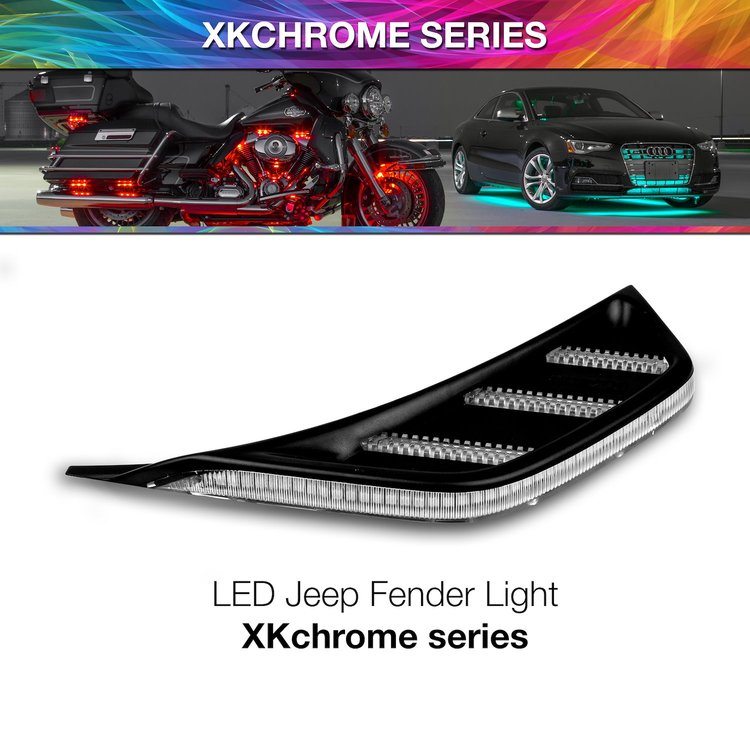XK-VENT-RGB-NC Add-on XKCHROME Air Vent Light, RGB + Amber, No Controller, Select Jeep Wrangler JL/Gladiator JT
