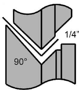 Hem Roll Set Step #1 (1/4" 90°) Nylatron Female / Steel Male
