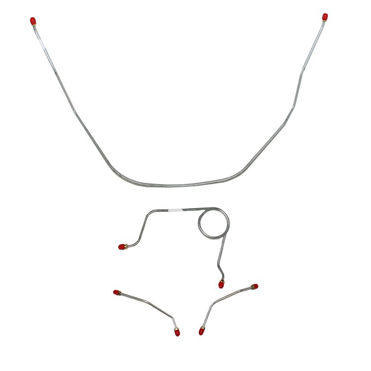 Front Brake Line Kit for 1958 Bel Air, Impala Standard Brakes [Galfan-Coated Steel]