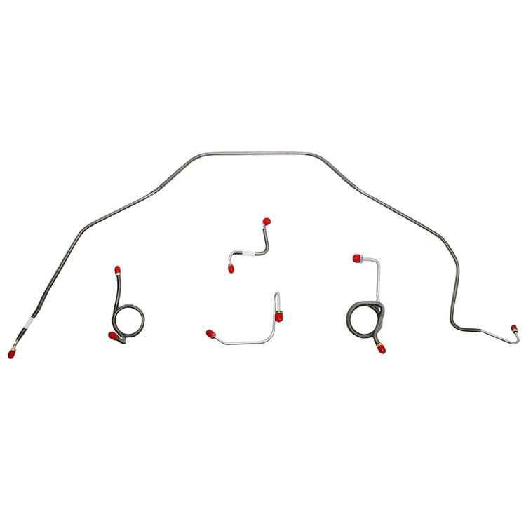 Front Brake Line Kit for 1969 Bel Air, Impala Non Super Sport, Power Disc Brakes [Galfan-Coated Steel]