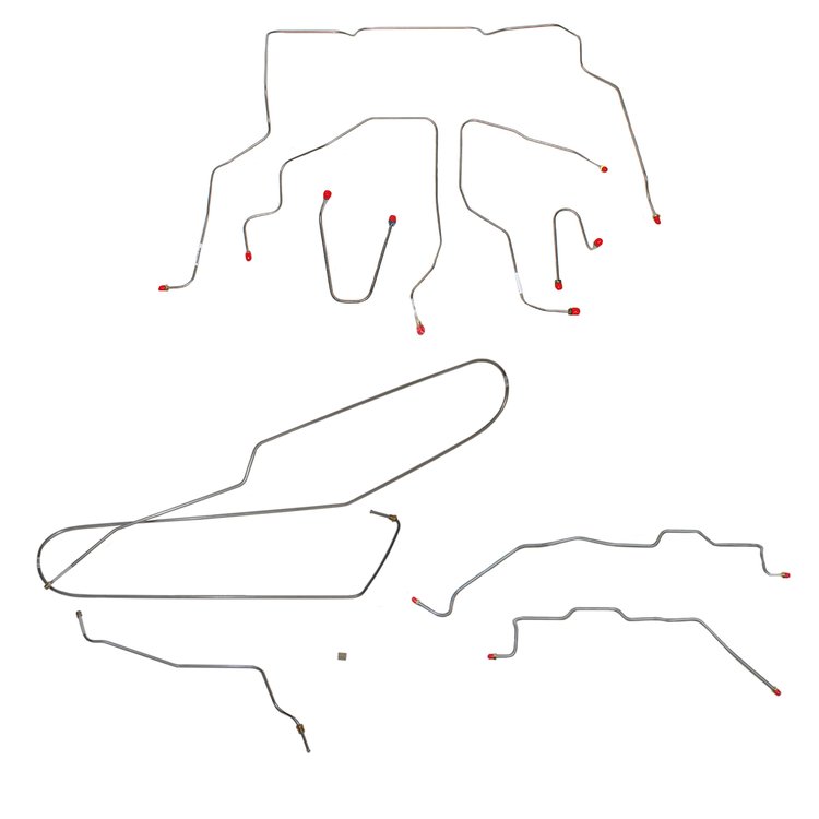 Complete Brake Line Kit for 1995-1998 GM K1500, Reg Cab, Long Bed [Galfan-Coated Steel]
