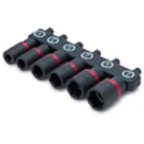 SAE Color Coded Impact Power Nut Driver Set 5pc Includes: