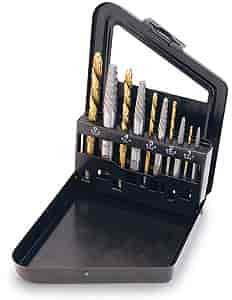 Reverse Drill & Screw Extractor Set 10pc Includes: