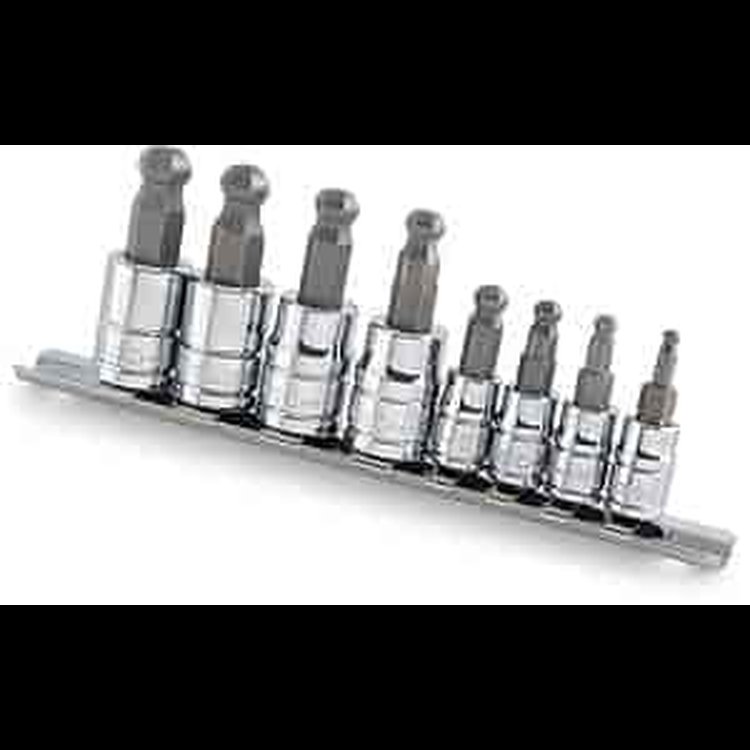 8-Piece Metric Ball Tip Hex Bit Socket Set 3/8" Drive Sizes: 3, 4, 5, 6, 7, 8, 9, 10mm