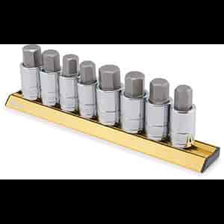 SAE & Metric Hex Bit Socket Set - 1/2" Drive S2 Steel Alloy Bits