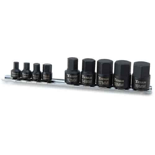 Metric Stubby Hex Bit Impact Socket Set 9pc Includes: