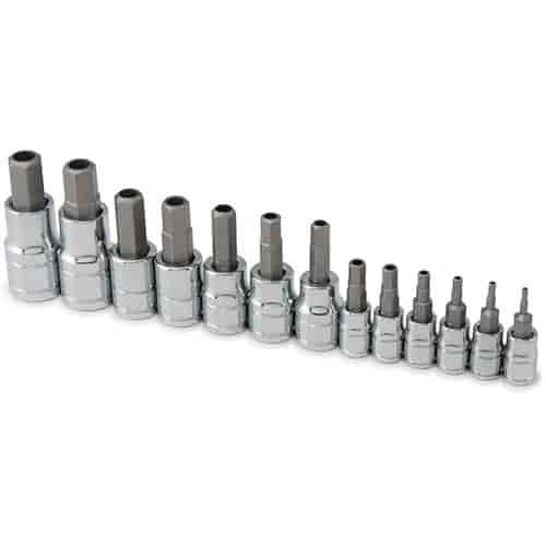 Metric Tamper Resistant Hex Bit Socket Set 13pc Includes: