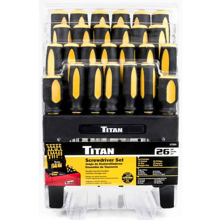 Screwdriver Set 26pc with Storage Rack
