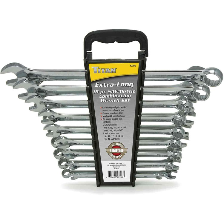 Extra Long Wrench Set 18pc Includes: