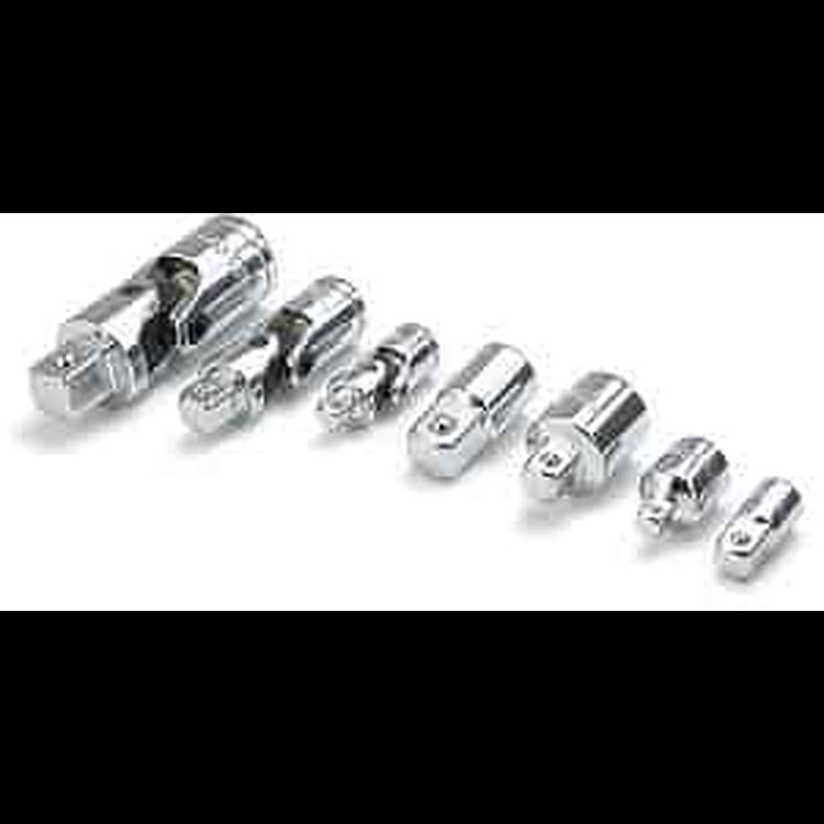 Socket Adapter & U-Joint Set 7pc Includes: