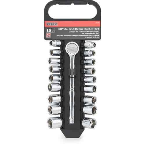 SAE/Metric Socket Set 3/8" Drive