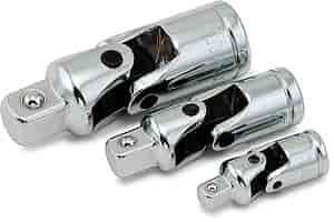 3-Piece U-Joint Socket Adapter Set Sizes: 1/4", 3/8" & 1/2" Drive
