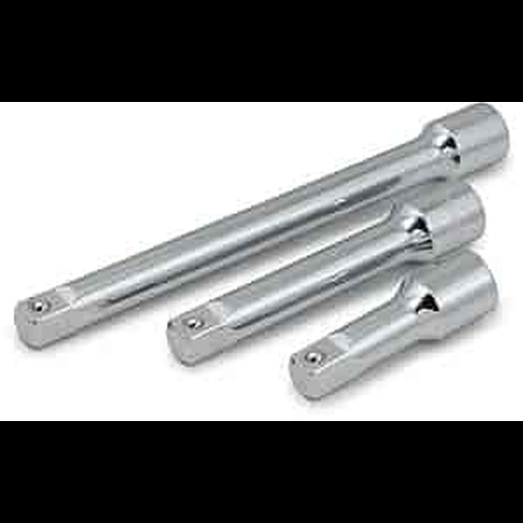 3-Piece Socket Extension Set - 1/2" Drive Sizes: 3", 5" and 8" lengths