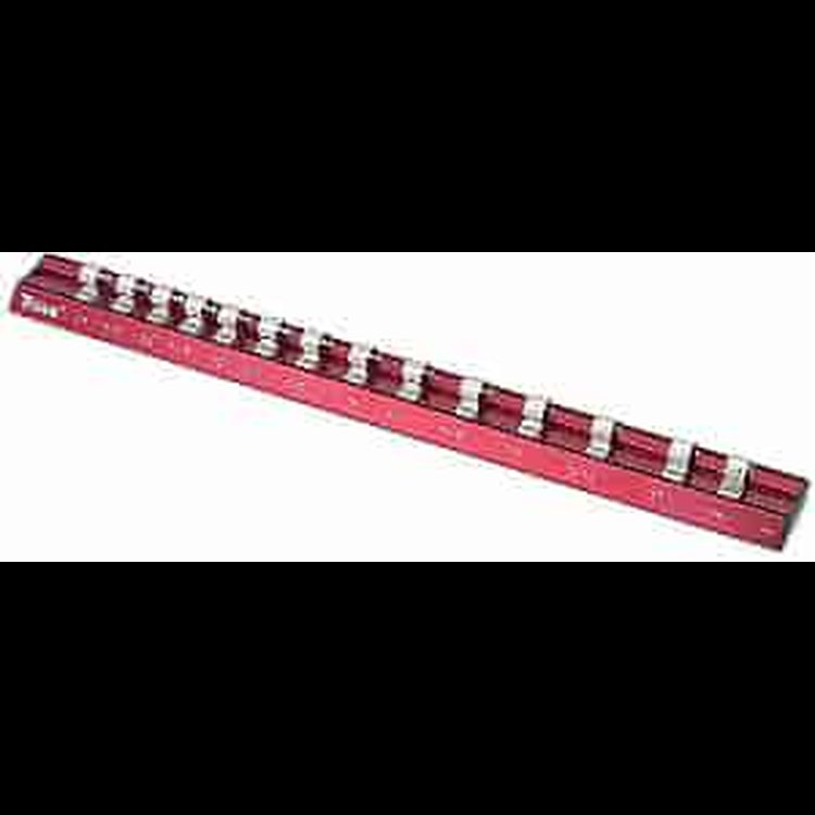 SAE Magnetic Anodized Socket Holder 3/8" Drive Sizes: 1/4" - 1" & U-joint