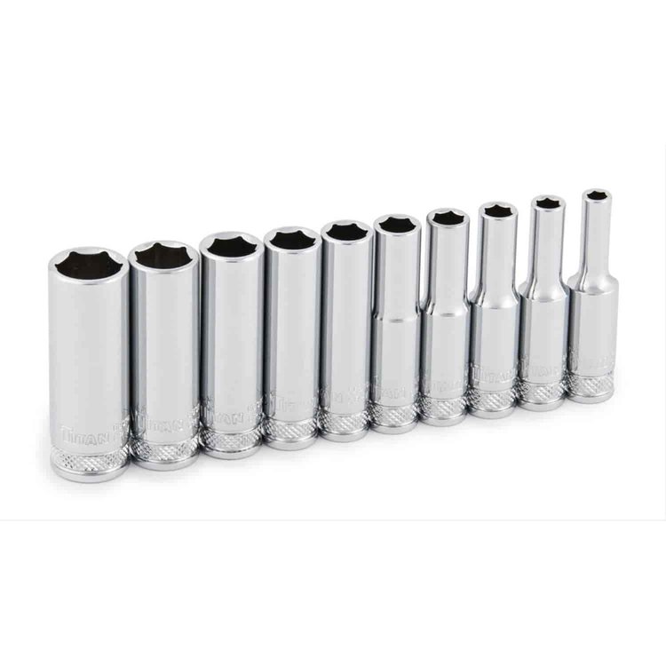SAE Deep 6pt Socket Set 1/4" Drive
