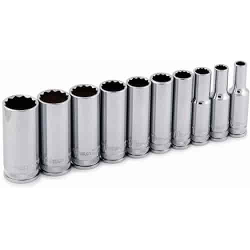 SAE 12pt Deep Socket Set 3/8" Drive