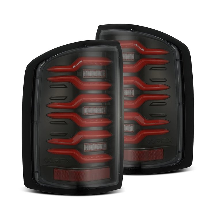 630050 Luxx Series LED Taillights for 2014-2018 GMC Sierra 1500/2500 HD/3500 HD - Black Red