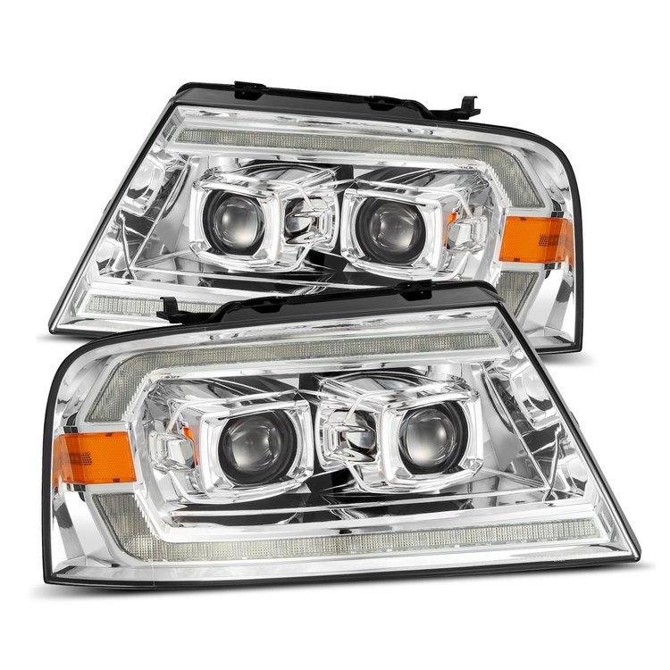 880132 Luxx-Series LED Projector Headlights for 2004-2007 Ford F-150, 2006-2008 Lincoln Mark LT - Chrome