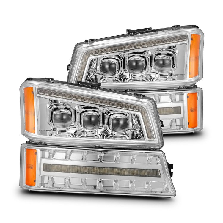 880255 NOVA-Series LED Projector Headlights for 2003-2006 Chevy Silverado 1500/2500/3500 - Chrome