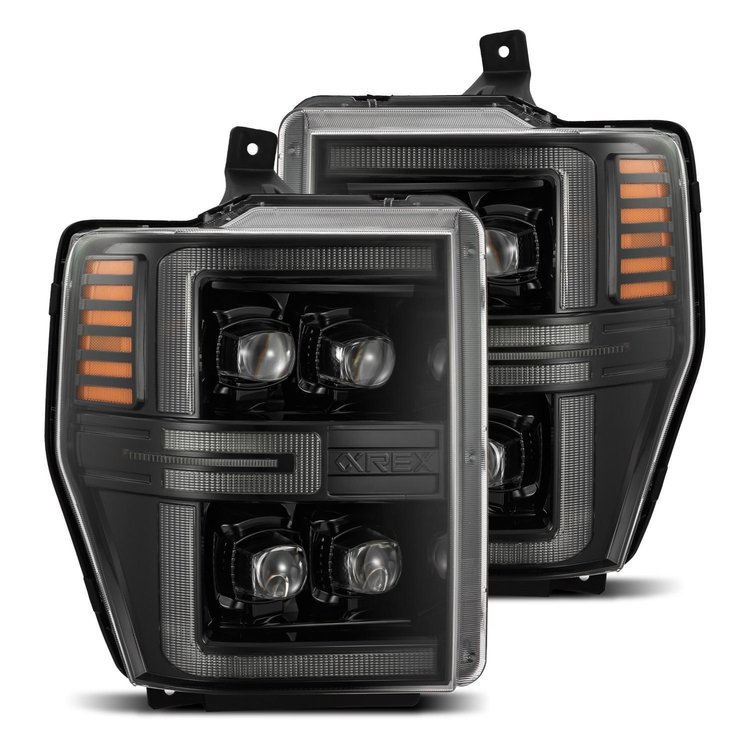 880311 NOVA-Series LED Projector Headlights for 2008-2010 Ford F-250/F-350/F-450/F-550 - Alpha-Black