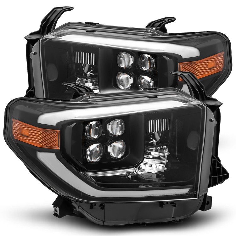 880728 NOVA-Series LED Projector Headlights for 2014-2020 Toyota Tundra - Plank Style Design in Midnight Black