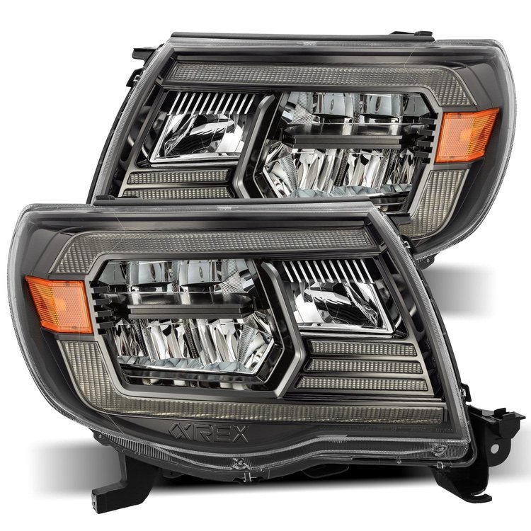 880733 Luxx-Series LED Projector Headlights for 2005-2011 Toyota Tacoma - Alpha-Black