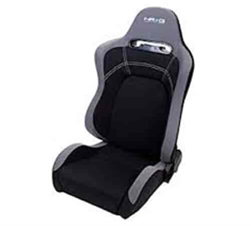 EVO Style Cloth Sport Seat w/logo Left - Black